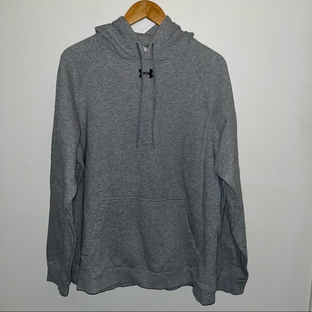 Under Armour Heather Gray Hooded Pullover Sweatshirt